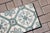 Art Deco Tiles Set of 8 Large Portuguese Sage Green & White Floral Geometric Design c.1920s For Sale - Image 13 of 16