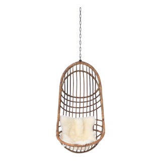 Pendant Egg Chair in Rattan For Sale