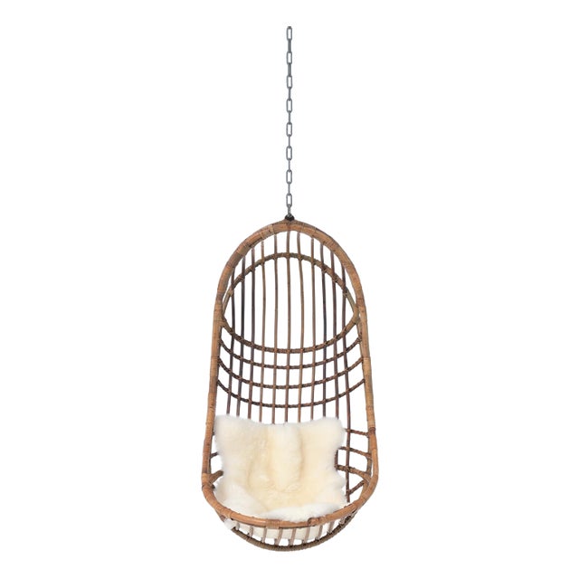 Pendant Egg Chair in Rattan For Sale