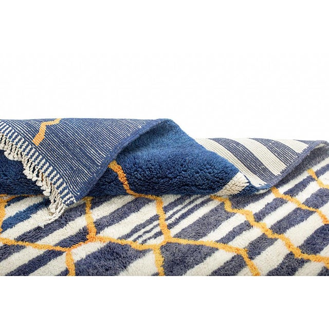 Premium Hand-Knotted Moroccan Wool Rug | 10'5" X 6'6" | One of a Kind For Sale - Image 6 of 9