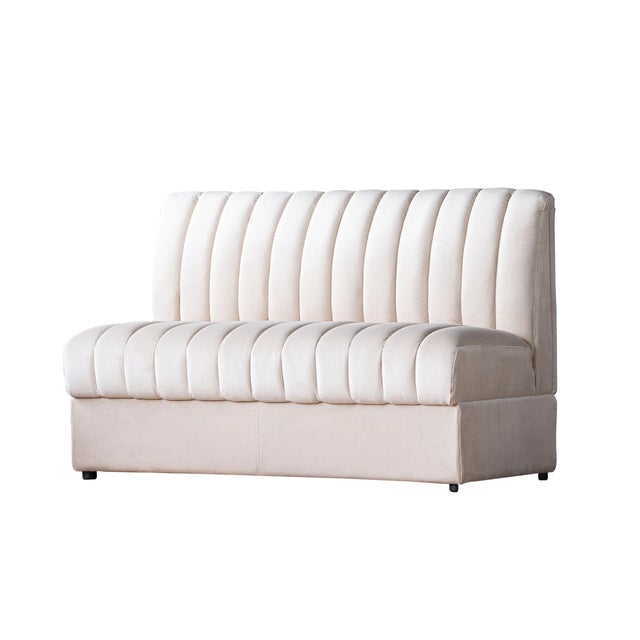 Contemporary Matthew Izzo Home Estelle Oatmeal Velvet Straight Modular Banquette Sofa For Sale - Image 3 of 8