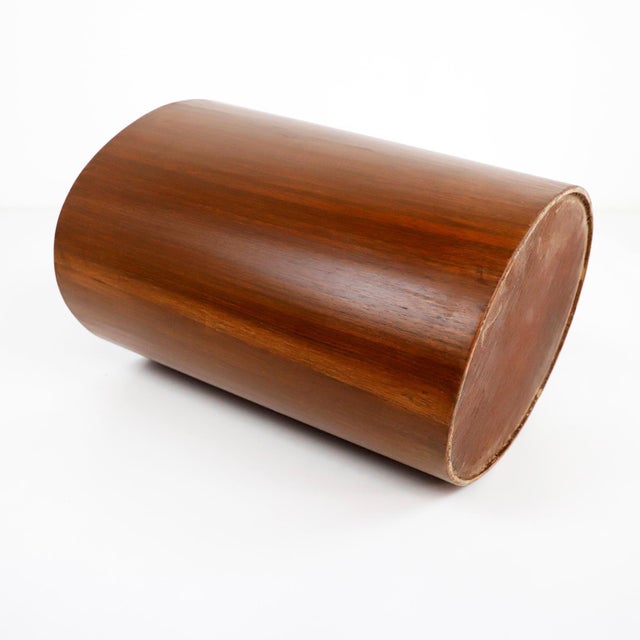 Mid-Century Modern Mid Century Mahogany Plywood Trash Can For Sale - Image 3 of 6