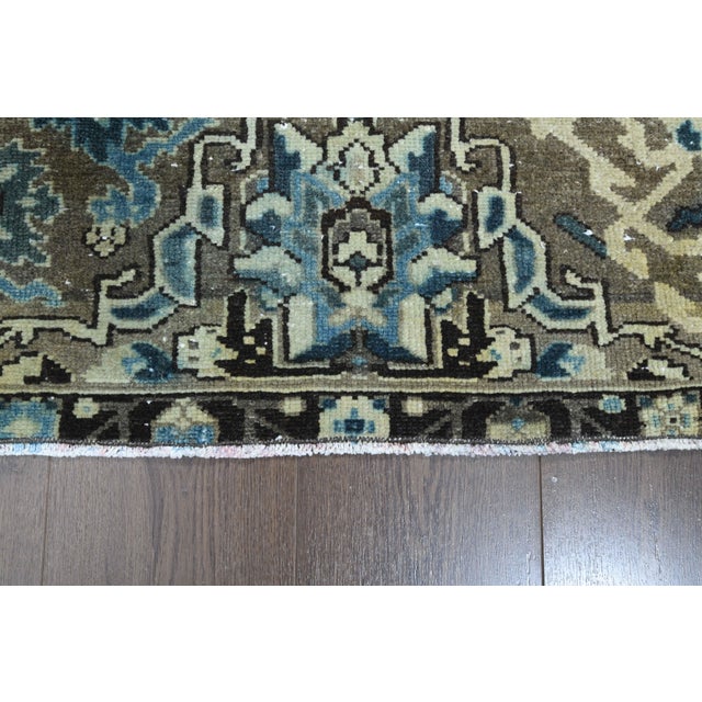 1960s Vintage Persian Handmade Wool Cotton Brown Area Rug For Sale - Image 10 of 11