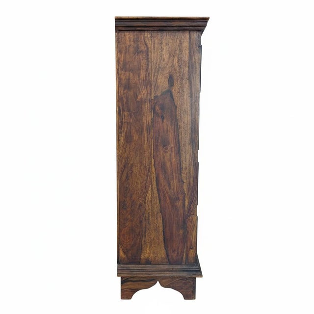 1980s Vintage Teak Wood 51" Tall Narrow Chest of Drawers For Sale - Image 5 of 7