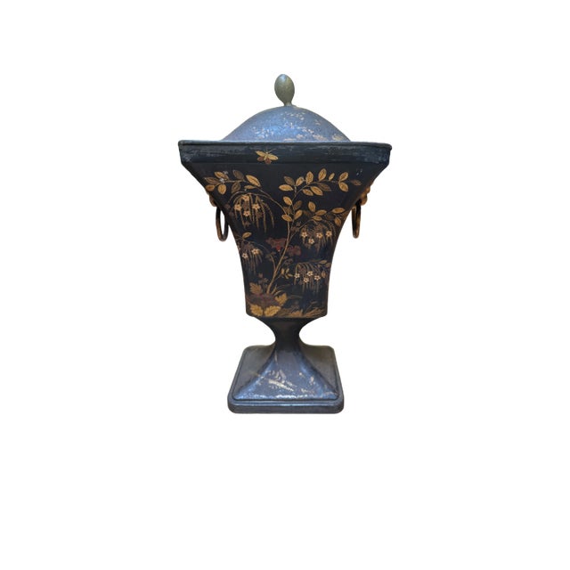 Neoclassical 19th Century Tole Urn For Sale - Image 3 of 12