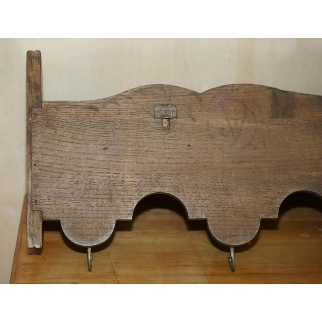 Antique Dutch Oak Cherub Wall Rack with Royal Hooks For Sale - Image 10 of 12