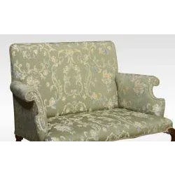 Queen Ann Style Walnut Framed Settee, 1890s For Sale - Image 6 of 8