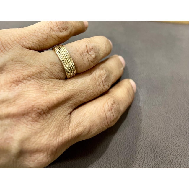 14 Karat Yellow Gold Classic Wide Wedding Band Ring, Unisex For Sale - Image 14 of 18