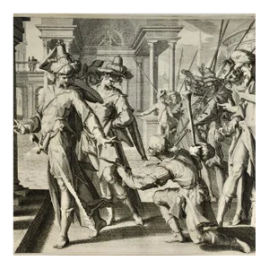 "Allegory of Justice": A 17th Century Old Master Engraving by Van Swanenburg, 1605