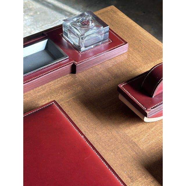 1940s 1940s Paul Dupré-Lafon for Hermès Rare Desk Pieces- Set of 4 For Sale - Image 5 of 16