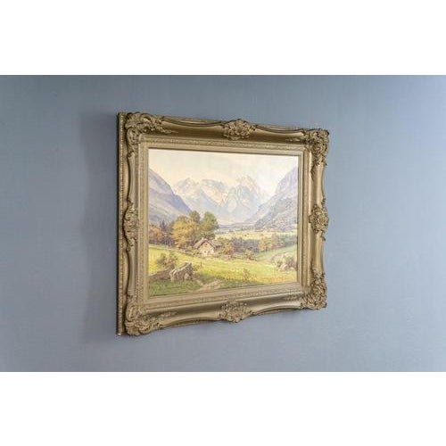 Object: Framed oil painting Period & Style: First half of the 20th century Features: - Elegant and decorative painting...