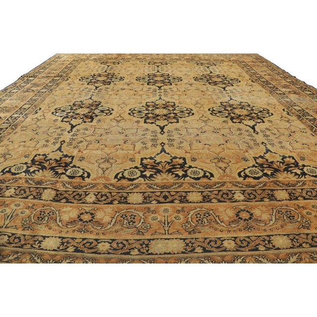 Antique Persian Yazd Rug - 09'10 x 12'02 For Sale - Image 4 of 8