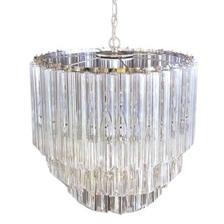 1970s Italian Mid-Century Modern Lucite Prism Chandelier For Sale