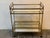Hollywood Regency Brass Bar Cart With Mirrored Shelves For Sale - Image 3 of 12