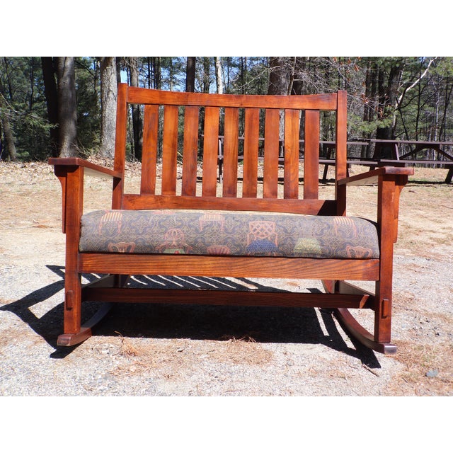Vintage Mission Style Double Rocking Chair Arts & Crafts Slatback ...