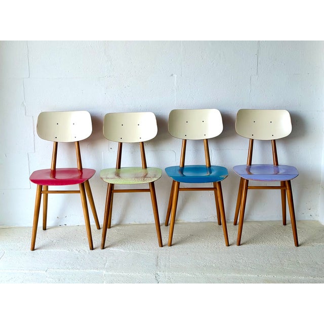 Bistro Chairs from Ton, 1960, Set of 4 For Sale - Image 3 of 18