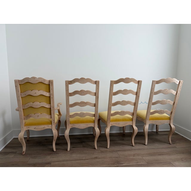 Wood Century Furniture French Country Ladderback Dining Chairs, Set of 8 (2 Arm + 6 Side) For Sale - Image 7 of 15
