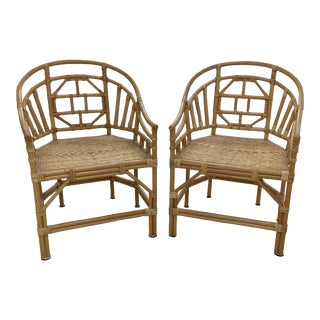Vintage Brighton Style Bamboo & Cane Chairs - a Pair For Sale