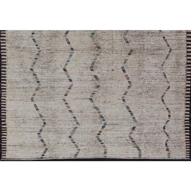 Textile Modern Casual Tribal Rug by Keivan Woven Arts, Hand-Knotted Wool 9'0 X 12'0 For Sale - Image 7 of 12