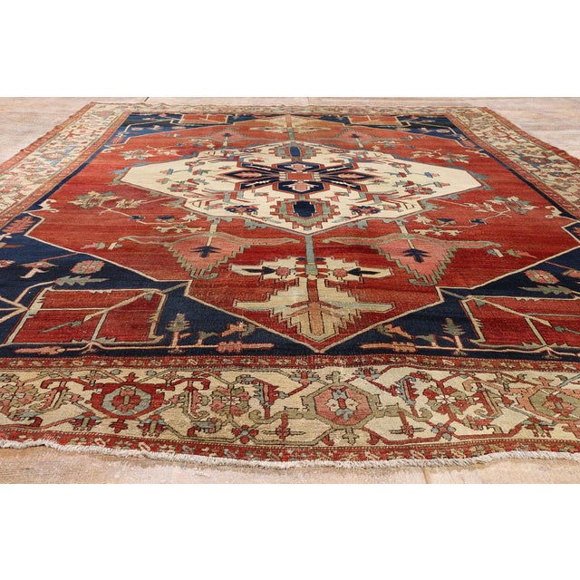 Late 19th Century Persian Serapi Rug, 09'07 X 13'00 For Sale - Image 9 of 10