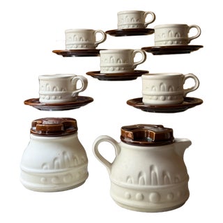 Vintage British Carlton Ware Coffee Set in Ceramic, 1970s, Set of 14 For Sale