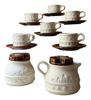 Vintage British Carlton Ware Coffee Set in Ceramic, 1970s, Set of 14