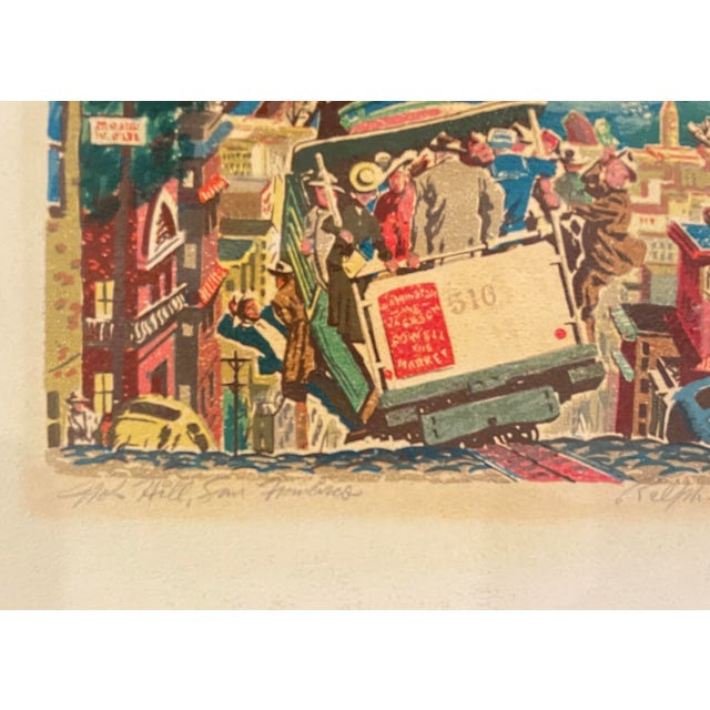 Mid-Century Modern Ralph Mapson Nob Hill Street Car San Francisco Serigraph For Sale - Image 3 of 4