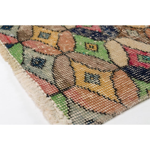 Turkish Geometric Antique Vintage Carpet For Sale - Image 3 of 8