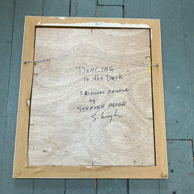 Abstract Contemporary Original Abstract Painting by Stephen Heigh “Dancing in the Dark” For Sale - Image 3 of 3