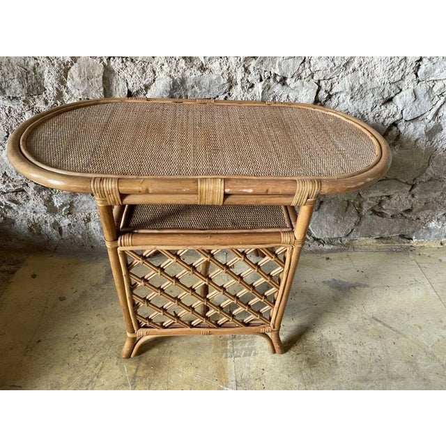 Wicker Table and Chairs, 1970s, Set of 3 For Sale - Image 16 of 18