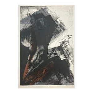 Terry Haass 'mountain Peaks' Abstract Expressionist Aquatint Etching- Atelier 17