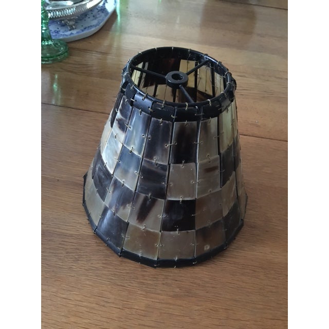 Very interesting lamp shade that is made of pieces of what I believe to be authentic horn material. As you can see the...
