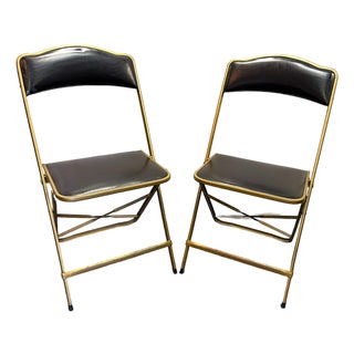 1960's Mid Century Modern A. Fritz & Co Folding Game Chairs- A Pair For Sale