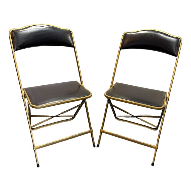 1960's Mid Century Modern A. Fritz & Co Folding Game Chairs- A Pair For Sale