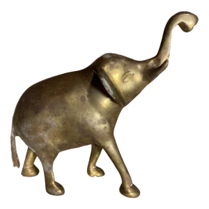 Mid 20th Century Solid Brass Elephant