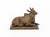 Indian Seated Bull Brass Sculpture, 19th century or earlier, mounted on a rectangular base. Overall: 3" H x 4" W x 2" D....