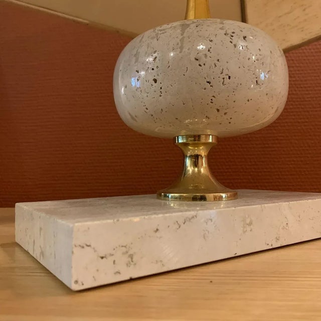 Travertin Lamps in the style of Boulanger, 1960s, Set of 2 For Sale - Image 12 of 13