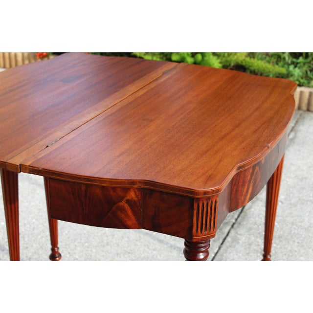 Antique Early 20th-Century Flame Mahogany Gateleg Game Table or Desk For Sale - Image 9 of 18