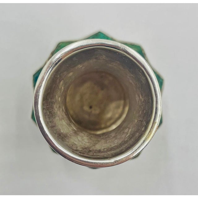 Vintage Emilia Castillo Silver & Malachite Vase, Mexican Silversmithing For Sale - Image 11 of 13