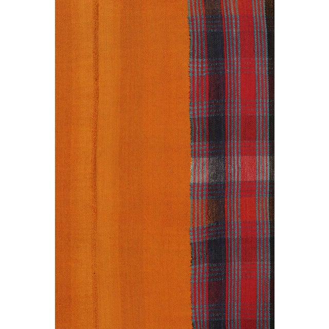 Tribal 1950s Vintage Persian Kilim in Orange & Multicolor Stripes, Panel Style by Rug & Kilim For Sale - Image 3 of 8