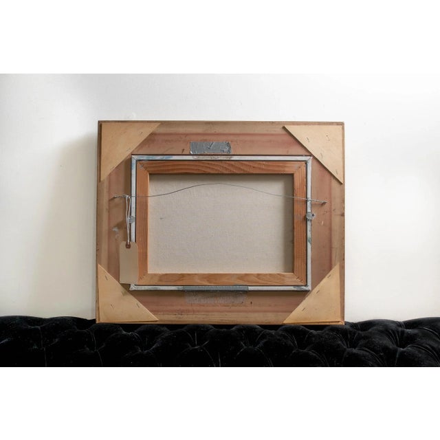 Vintage Artist Ray Swanson Framed Oil Painting Mountain Over Blue Lake, 1937-2004 For Sale - Image 9 of 10