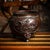 Antique 19th Century Japanese Meiji period large bronze mythological jardinière. Raised on three tall feet formed as...