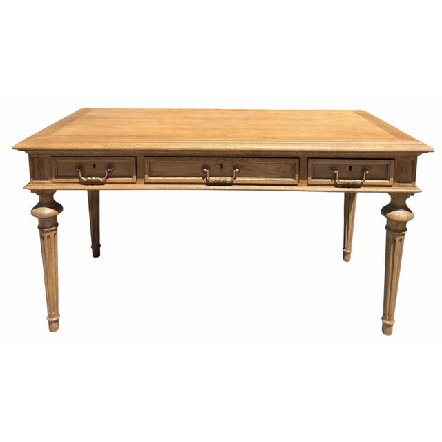 French Country Directoire Style French Country Partner Desk Writing Table For Sale - Image 3 of 4