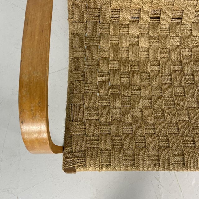 Mid-Century Italian Wood and Chord Lounge Bench For Sale - Image 5 of 16