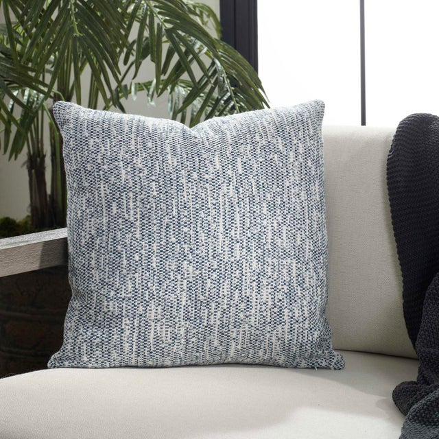 An Intricately Woven Basketweave In Tones Of Rich Denim And White In Sunbrella Solution Dyed Acrylic. Complete With An...