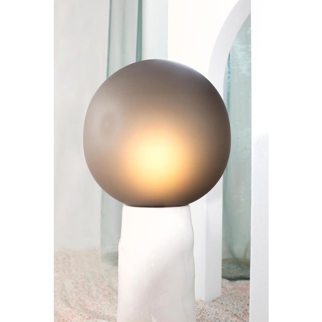 Kokeshi Medium Grey Acetato White Floor Lamp by Pulpo For Sale - Image 16 of 18