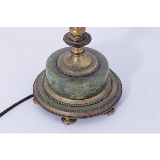 Vintage Marble & Brass 3 Light Table Bouillotte Lamp For Sale In Philadelphia - Image 6 of 16