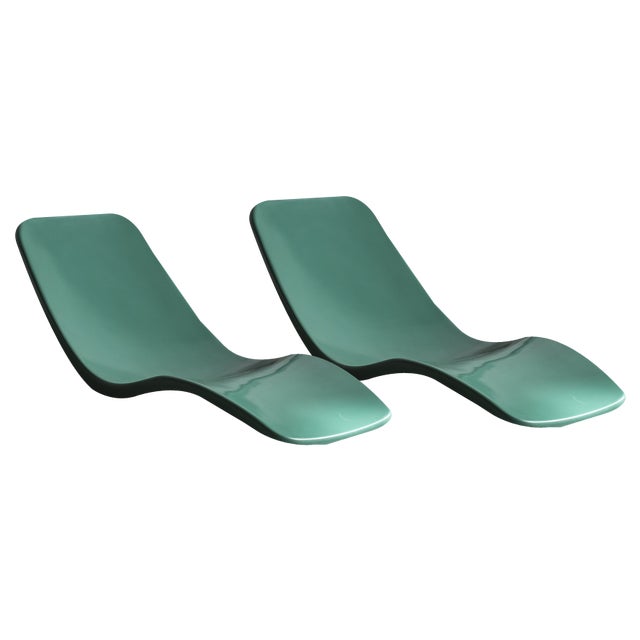 Set of Fiberglass Sunbeds by Charles Zublena For Sale