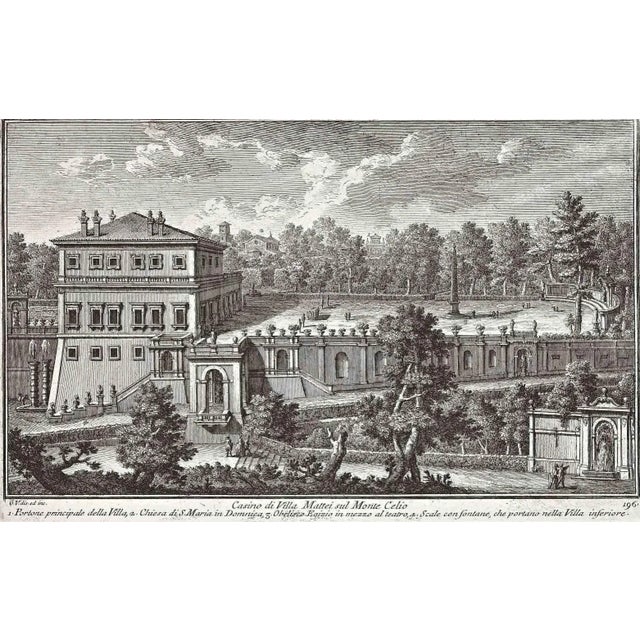 Casino di Villa Mattei is an original etching of the Late 18th century realized by Giuseppe Vasi. Signed and titled on...