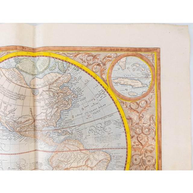 Antique White 17th Century Hand Colored Map of Western Hemisphere America Sie India Nova by Michael Mercator For Sale - Image 8 of 12